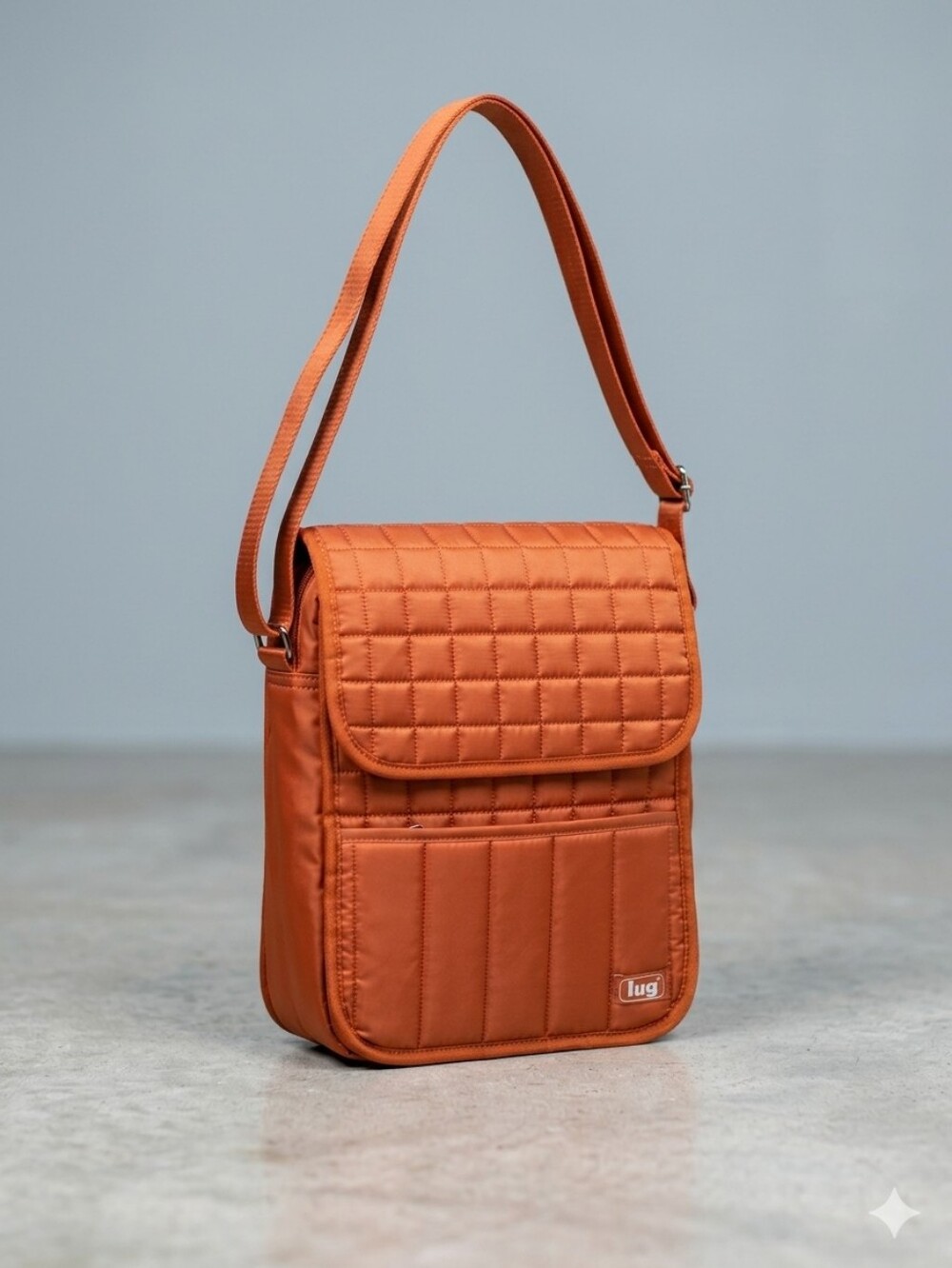 lug Quilted Shoulder Bag in Orange